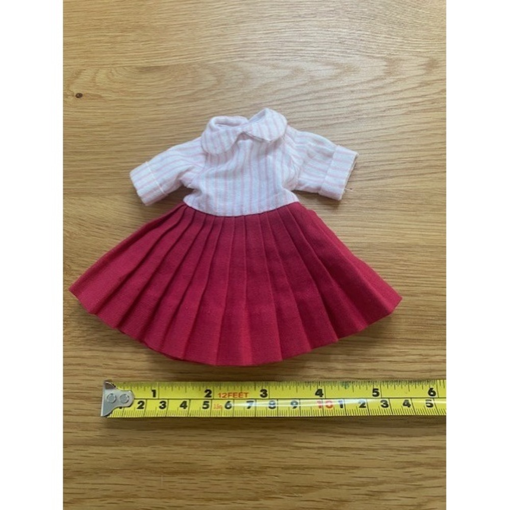 Madame Alexander Binah Doll Dress 12in Pink Red Good Striped Pleated 2004 Outfit